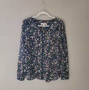 Loft Sheer Floral Top, Size Medium